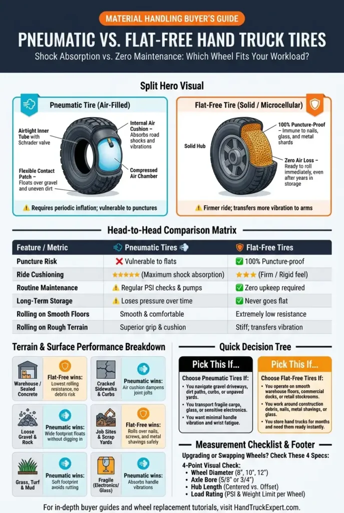 Pneumatic vs. Flat-Free Hand Truck Tires Which Is Best for You