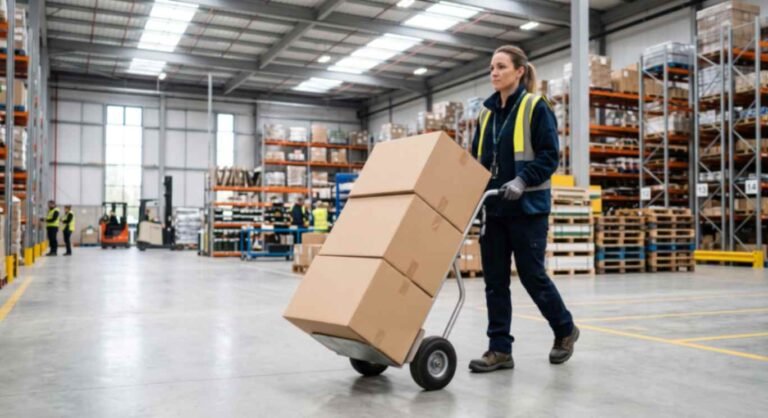 When Using Hand Trucks, Dollies, or Carts
