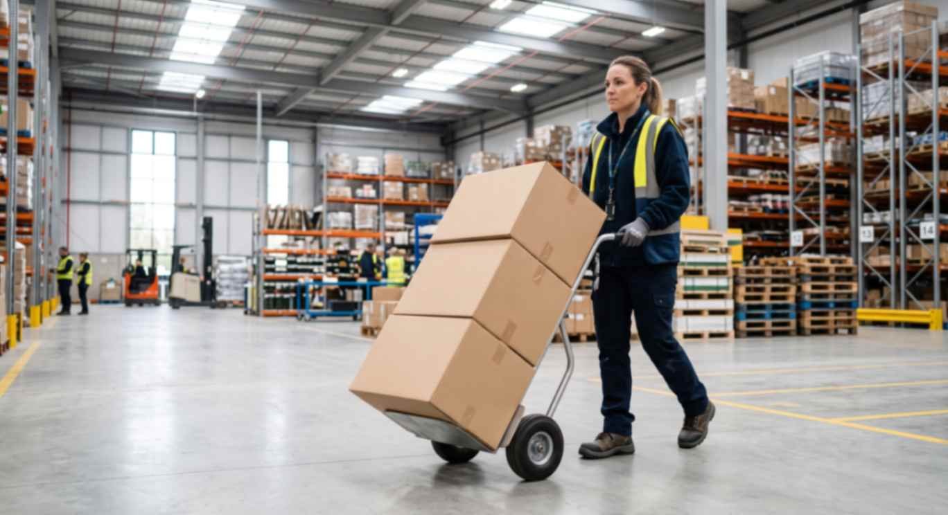 When Using Hand Trucks, Dollies, or Carts