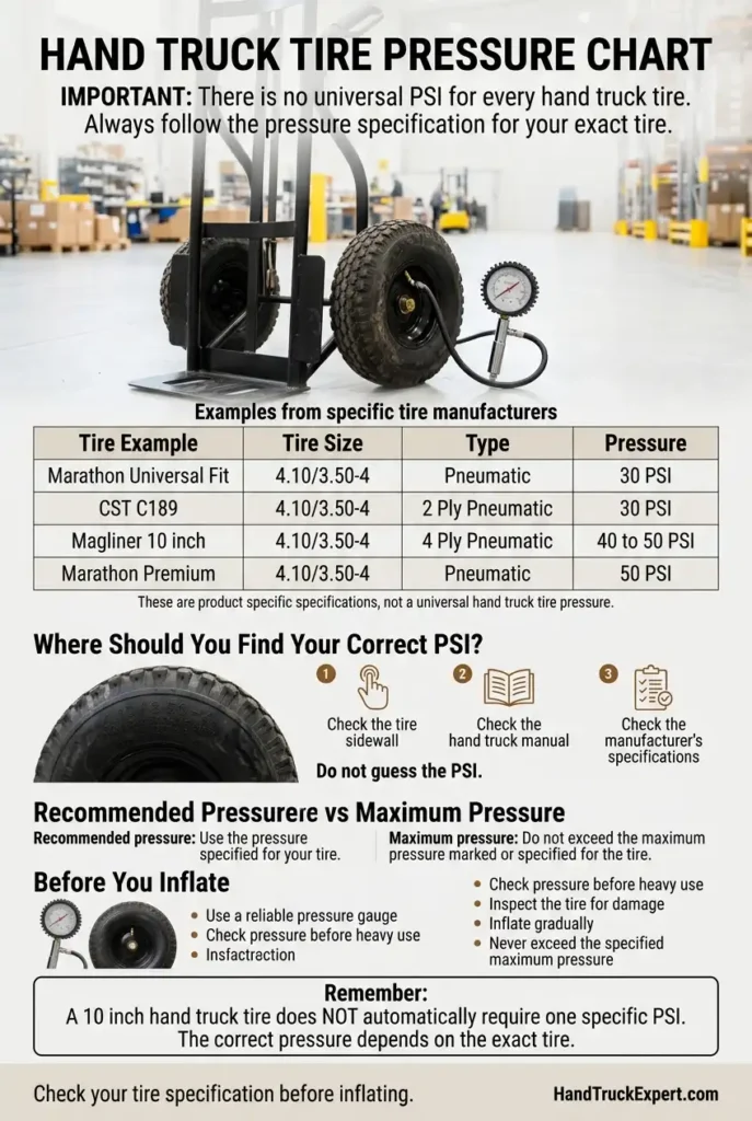 Hand Truck Tire Pressure Chart