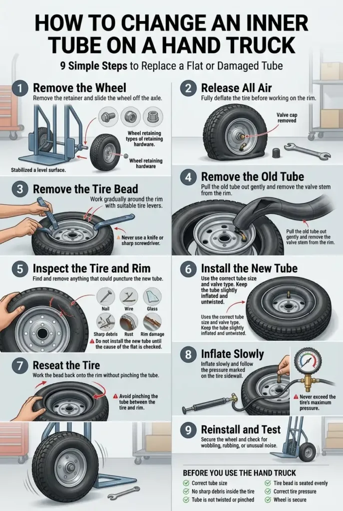 How to Change an Inner Tube on a Hand Truck - 9 Easy Steps