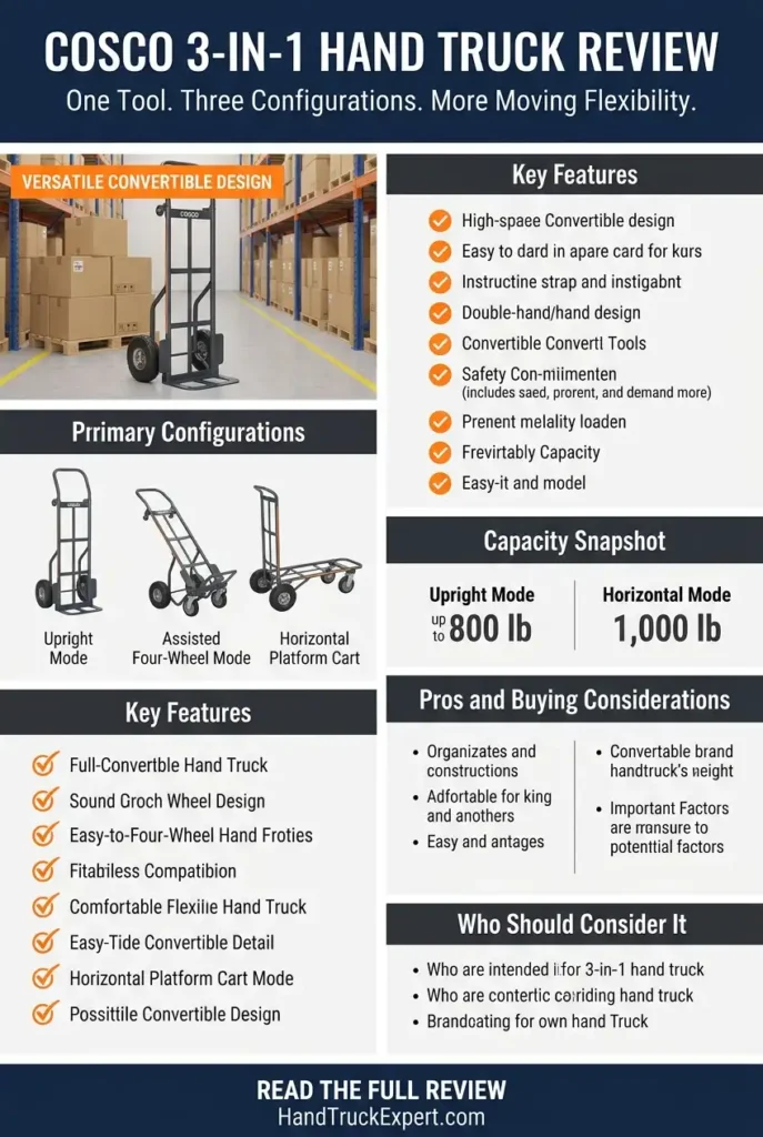 COSCO 3-in-1 Hand Truck Review Features, Capacity & Pros and Cons