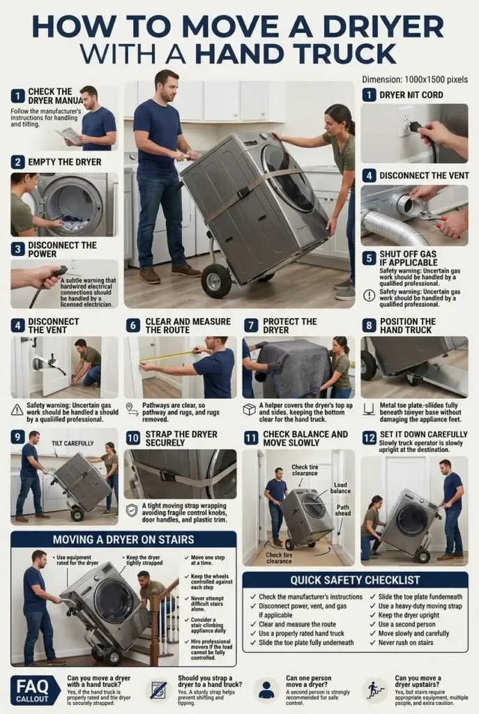 How to Move a Dryer With a Hand Truck Safely Step-by-Step Guide